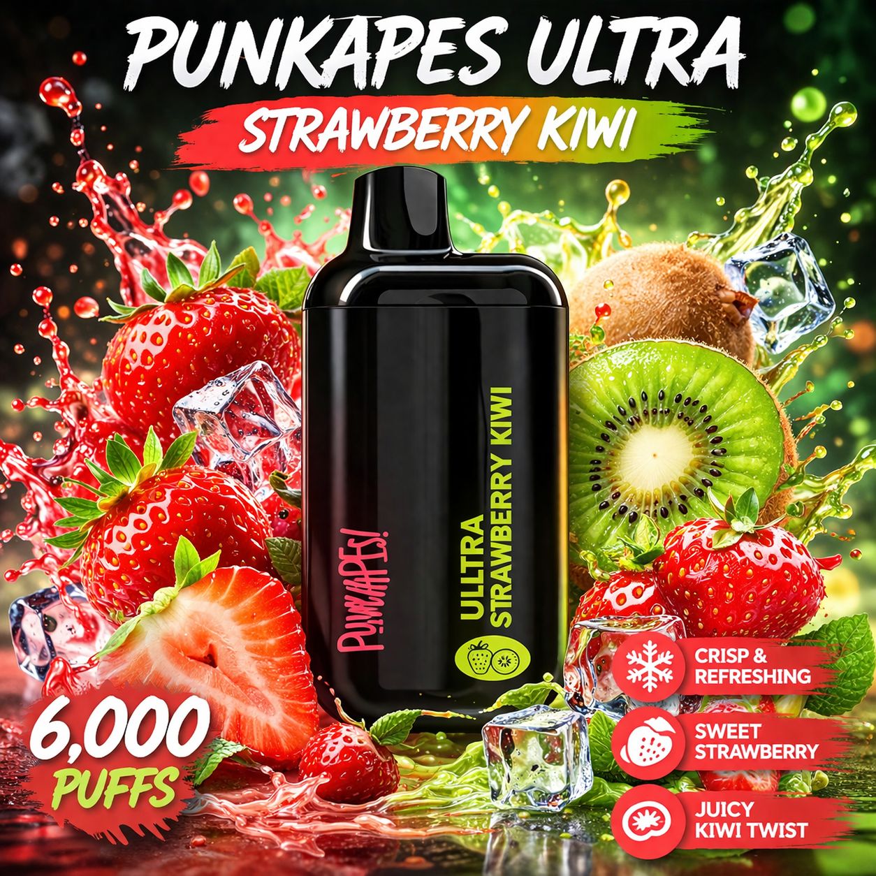 STRAWBERRY KIWI - PUNKAPES ULTRA 6,000