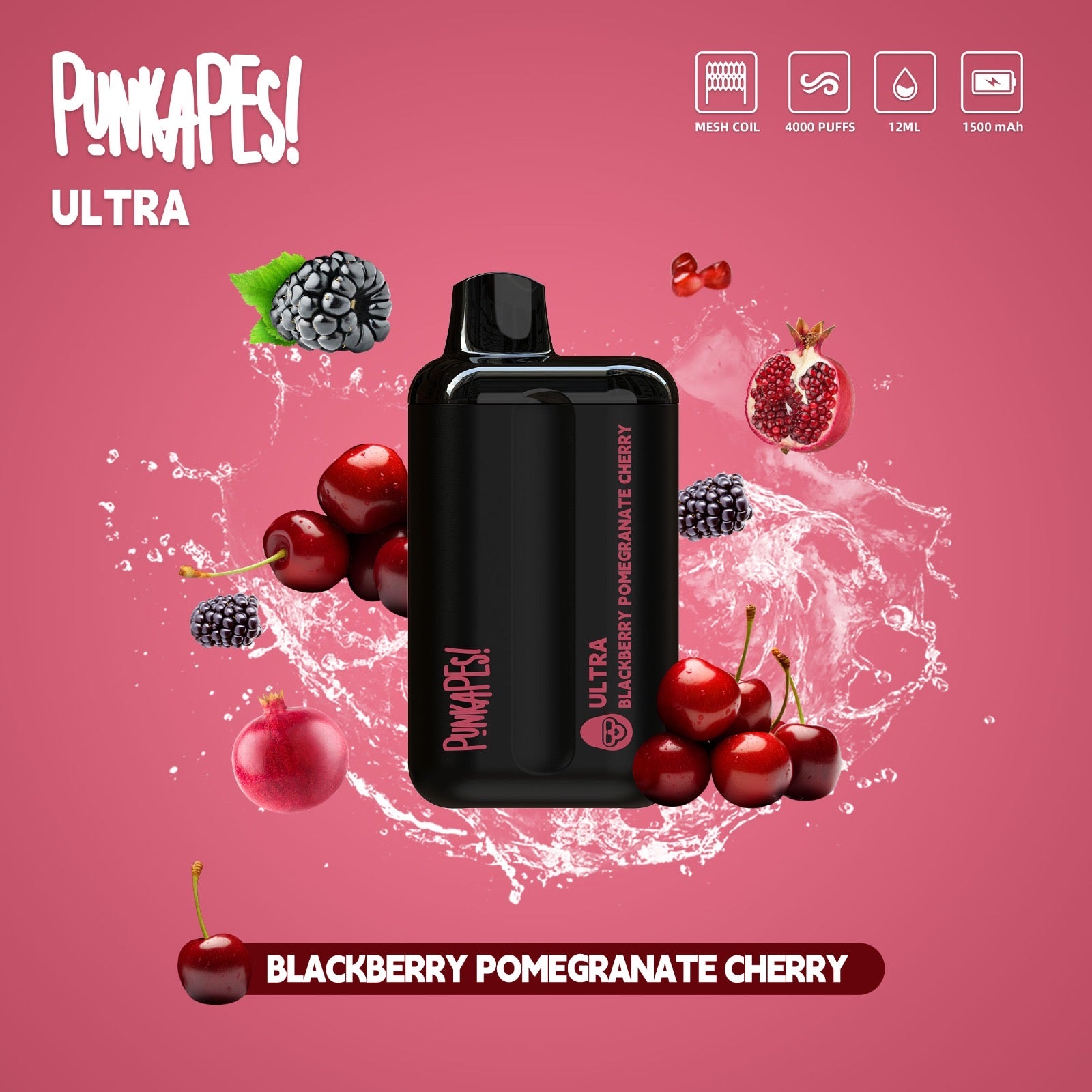 BLACKBERRY POMEGRANATE CHERRY - PUNKAPES ULTRA 4000