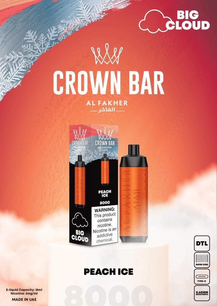 PEACH ICE - AL FAKHER CROWN BAR 8000