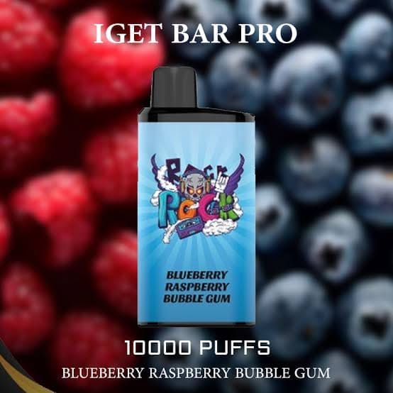 BLUEBERRY RASPBERRY BUBBLEGUM (NEW FLAVOUR!) - IGET BAR PRO 10,000