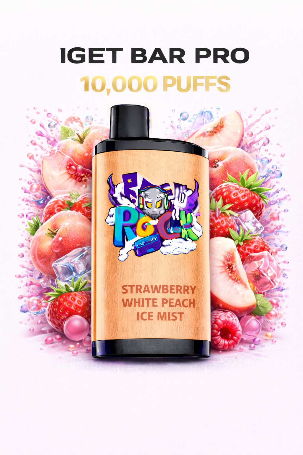 STRAWBERRY WHITE PEACH ICE MIST (NEW FLAVOUR!) - IGET BAR PRO 10,000