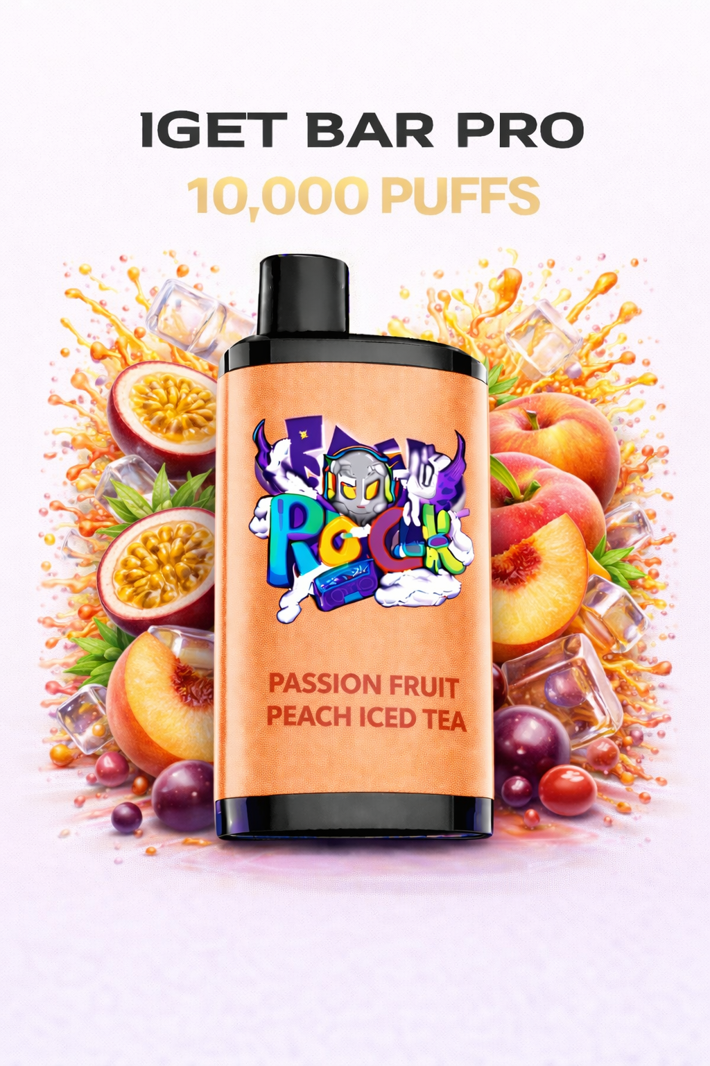 PASSION FRUIT PEACH ICED TEA (NEW FLAVOUR!) - IGET BAR PRO 10,000