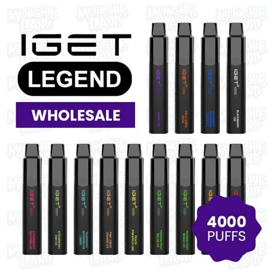 IGET LEGEND 4000 BULK PACK OF 100 ($17 EACH) - Vape Plug